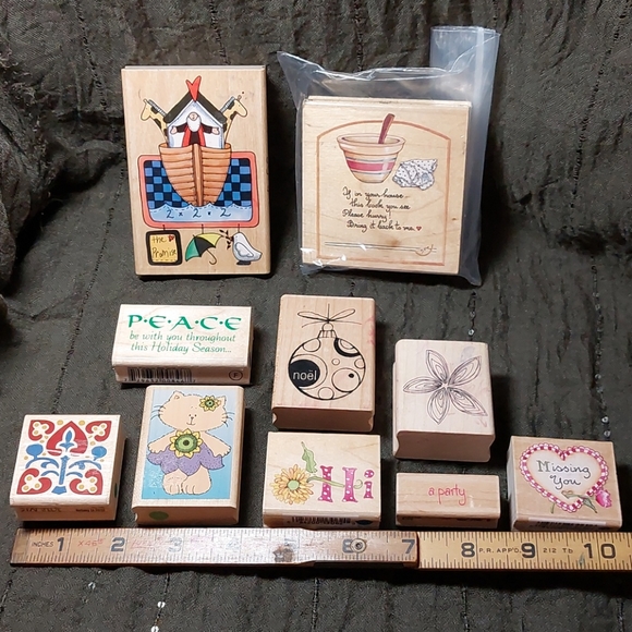Assortment of Rubber Stamps ☆ Set of 10 - Picture 1 of 13